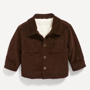 🌟 Brown Baby Corduroy Sherpa Lined Jacket 3-6 Months